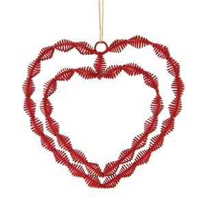 Gallerie II 4" x 5" Red Twisted Double Heart Valentine's Day Ornament Decoration - 1 of 1
