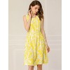INSPIRE CHIC Women's Sleeveless Round Neck Floral Leaf Dress - 4 of 4