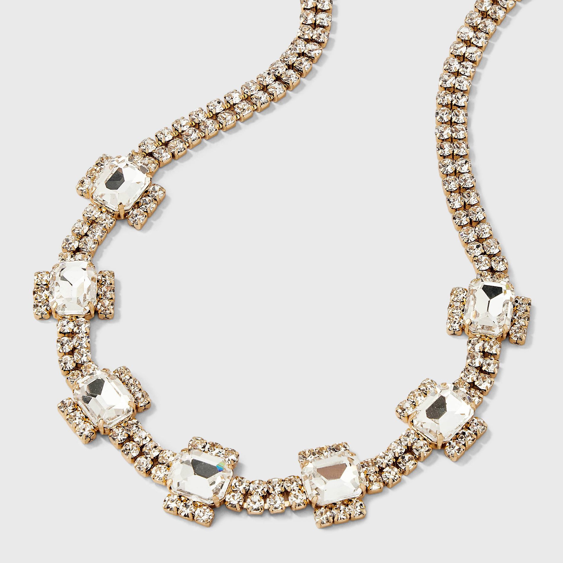 Pave Square Statement Necklace - A New Day™ Gold