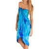 LA LEELA Women's Summer Beach Bikini Wraps Sarong Cover up Wrap Skirt Swimsuit Swimwear Cover Ups for Womens One Size Blue, Tie Dye Design - 2 of 4