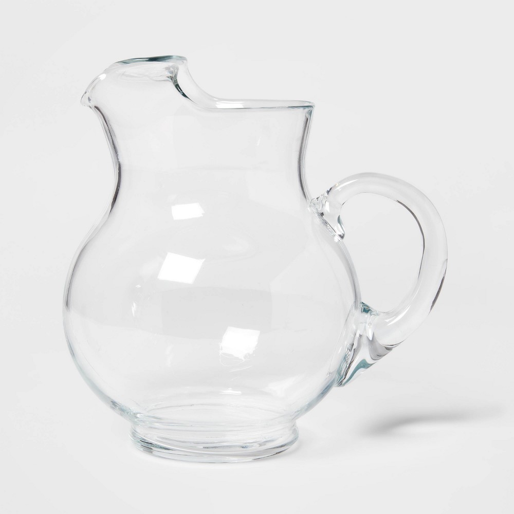 Photos - Glass 90.6 fl oz  Round Pitcher with Handle - Threshold™: Traditional Clear Beverage Server, BPA & Lead-Free