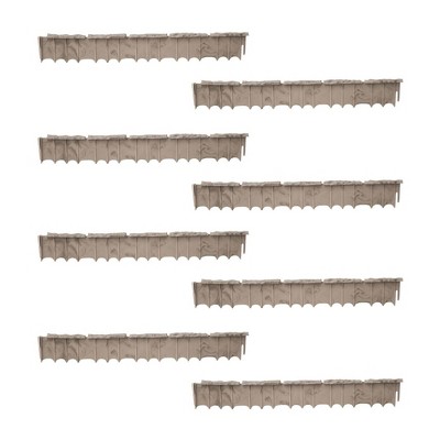 Suncast Quick Edge Resin Material 35 Inch Single Strip Natural Stone Lawn Border Edging for Patio, Gardening & Landscaping, Flagstone (8 Pack)