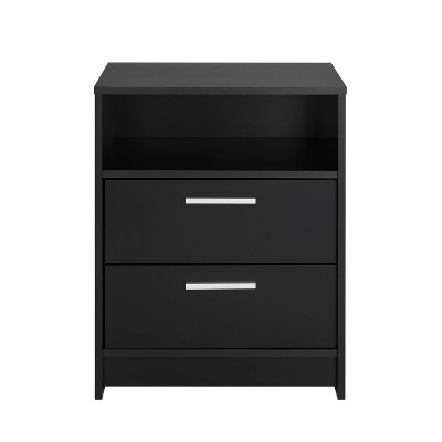 Prepac 21.75" Wide Studio Essentials 2 Drawer Nightstand Black