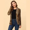 INSPIRE CHIC Women's Elegant Shawl Collar Long Sleeves Open Front Print Cardigan - 2 of 4