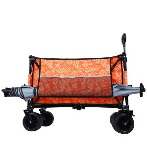 HTUTWOO Collapsible Folding Outdoor Utility Cart Wagon With Bonus Picnic Mat - All-Terrain Beach Wheels, Drink Holders Holds Up To 480 Pounds - 1 of 4