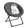 Foldable Saucer Chair, Oversized Faux Fur Lounge Chair with Metal Frame for Adults, Comfy Seat for Bedroom, Dish Dorm Chair - 2 of 4