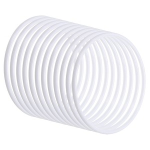 Unique Bargains Plastic Round Wreath Dream Catcher Rings White 12 Pcs - 1 of 4