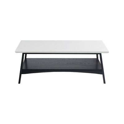 NicBex Modern 48" Wood Rectangle Coffee Table with 2 Layer Storage for Living Room and Office