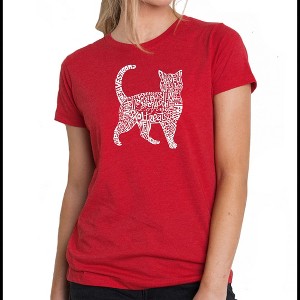 LA Pop Art Women's Premium Blend Word Art T-shirt - Cat - 1 of 4
