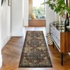 Faux Wool Vintage Floral Printed Area Rug Machine Washable Stain Resistant Non Shedding Floor Rug for Living Room Bedroom - 4 of 4