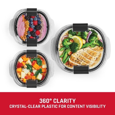 Clear Plastic 6-Piece Round Food Storage Container Set