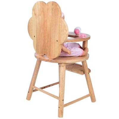 Constructive Playthings Hardwood Doll High Chair – Wooden Doll Feeding Chair with Scalloped Back for Ages 2+ — фото 7