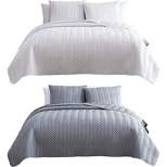The Nesting Company Birch Bedding Collection Embossed Quilt Coverlet Bedspread 3 Piece Set with 2 Pillow Shams Luxuriously Soft Lightweight