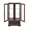PAGED Classic Bookshelf Lighted Glass Display Cabinet with Adjustable Glass Shelves, 2 Doors and 1 Drawer for Home Office, Study - 2 of 4