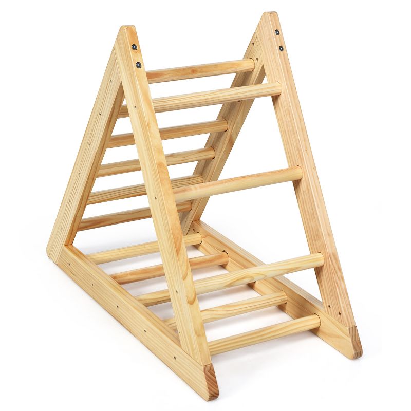 Costway Wooden Climbing Pikler Triangle with Climbing Ladder For Toddler Step Training, 2 of 11