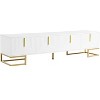 CAVINAS TV Stand with Metal Legs for TVs Up to 80" Media Console with Cabinets and Shelves, White Gold - 4 of 4