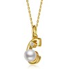 Personalized 14K Gold Plated Initial Pearl Pendant Necklace for all ages: A Charming gold Elegant Keepsake Gift - 3 of 3