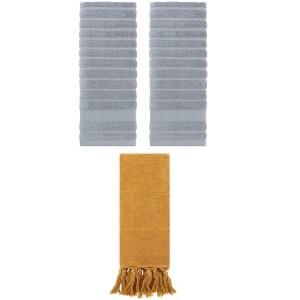 REGALWOVEN 3 Packs Absorbent Soft Solid Cotton Bathroom Hand Towels 14" x 30" - 1 of 4