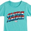 Girls' - Marvel - Captain America Logo Type Fitted Short Sleeve Graphic T-Shirt - 2 of 4