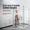VEVOR Dust Barrier Poles, 12 Ft Dust Barrier System with 4 Telescoping Poles, 32.8x13.12 Ft Plastic Film, and Carry Bag, Silver - 3 of 4