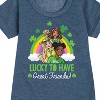 - Barbie - Lucky To Have Great Friends Graphic Short Sleeve Fleece Dress - 2 of 4