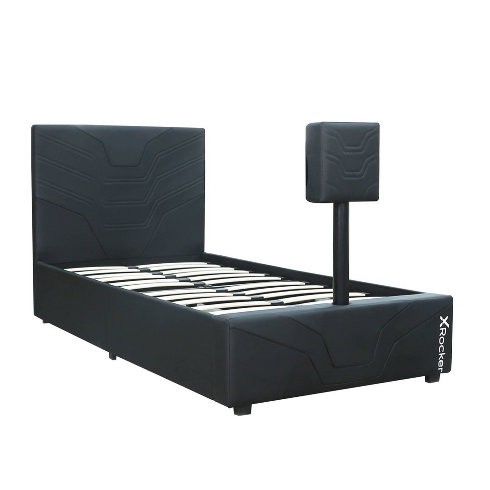 Photos - Bed X Rocker Twin Oracle Gaming  with TV Mount For TVs up to 32" Black - : Platform Design, No Box Spring Needed 