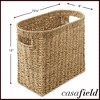 Casafield Magazine Holder Basket with Handles - Oval Seagrass Water Hyacinth Storage Bin for Bathroom, Home Office - 4 of 4