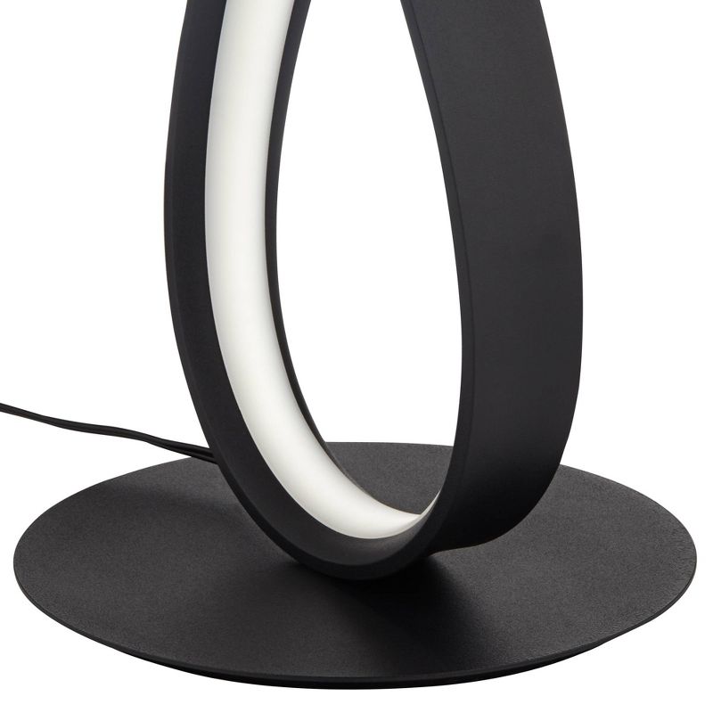 360 Lighting Twist 19 1/4" High Small Modern Accent Table Lamp LED Black Metal Single White Shade Living Room Bedroom Bedside Nightstand House Office, 5 of 10