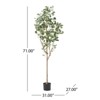 Syemin Artificial Plant Artificial 180cm Artificial Eucalyptus Tree Topiary Tree Indoor Outdoor for Home Office Living Room Decor, Green, 31"*27"*71" - 3 of 4