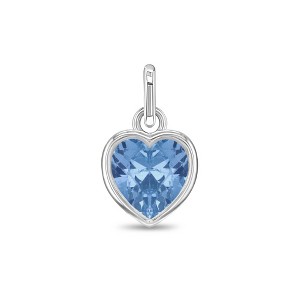 Girls' CZ Birthstone Heart Sterling Silver Charms - In Season Jewelry - 1 of 4