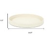 HomeRoots 15" White Faux Wicker Round Serving Tray - 3 of 4