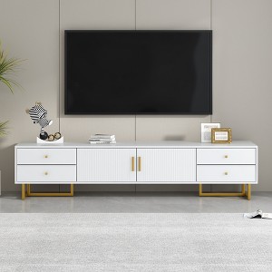 Modern TV Stand for TVs up to 75", TV Media Console Table with Metal Legs - ModernLuxe - 1 of 4