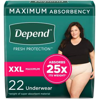 Depend Fresh Protection Adult Incontinence Underwear for Women - Maximum Absorbency - XXL - Blush - 22ct