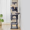 ELJGET 62" Large Cat Tree Tower, Multi-Level Cat Tower for Large Cats with Scratching Posts, Cozy Perches & Jumping Platforms, Grey - 2 of 4