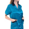 ADR Women's Satin Pajamas, Short Sleeve Pj Set - 3 of 3