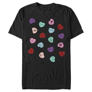 Men's Disney Villains Valentine's Day Candy Hearts T-Shirt - 1 of 4