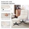 COLAMY Swivel Accent Chair with Ottoman, Modern Criss-Cross Legs Living Room Chair for Home- Beige - 3 of 4