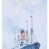 Old Modern Handicrafts Carpathia Canvas Painting – Hand-Painted, Moonlit Scene, Framed, 47"x31" - 2 of 4