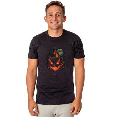 Halloween T-Shirt Men's Scary Pumpkins Short-Sleeve Moon Tee