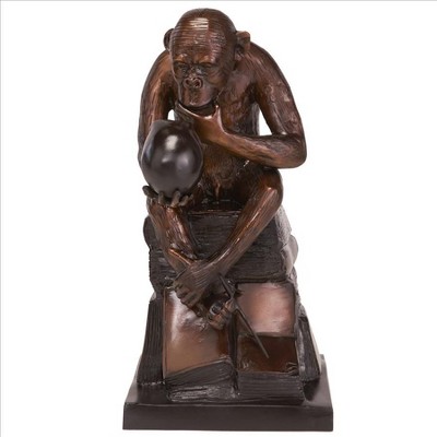 Design Toscano Darwin's Ape Thinker Cast Bronze Statue