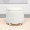 Simple Relax Faux Sheepskin Upholstered Round Storage Ottoman - 2 of 4