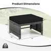 Costway Patio Ottomans Set of 2 PE Rattan Footstools with Removable Cushions & Metal Frame Red/Gray/Black/White/Turquoise/Navy - 3 of 4