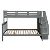 Stairway Twin-Over-Full Bunk Bed with Storage and Guard Rail for Bedroom, White color - 3 of 4