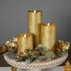 Northlight LED Brushed Flameless Christmas Pillar Candles - 8" - Gold Finish - Set of 3 - image 3 of 4