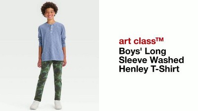 Girls' Long Sleeve Button-down Henley T-shirt - Art Class™ Teal Blue Xl :  Target