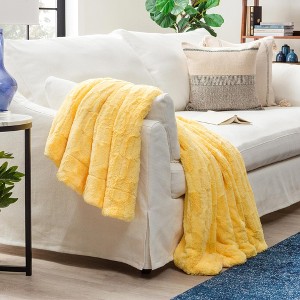 Chanasya Embossed Deco Faux Fur Throw Blanket - 1 of 4