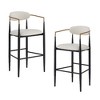 Kumasinova Set of 2 Counter Height Bar Stools, Sturdy Iron Frame Counter Stools, Minimalist Counter Height Stools with Back, Fabric Bar Stools - 3 of 4