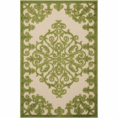 EcoChic Green Vine 32" x 4" Synthetic Rectangular Outdoor Rug