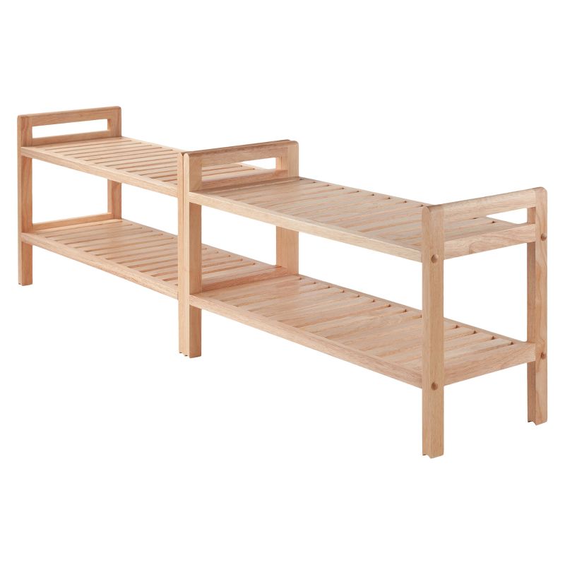 2pc Mercury Stackable Shoe Rack Set Natural - Winsome, 3 of 10