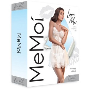 Memoi Women's Olivia Tiered Babydoll and Matching G-String Set - 1 of 4